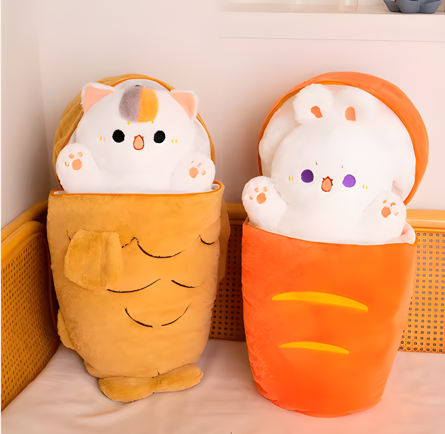 MeowKid Peluche de gato escondido dentro de un pez