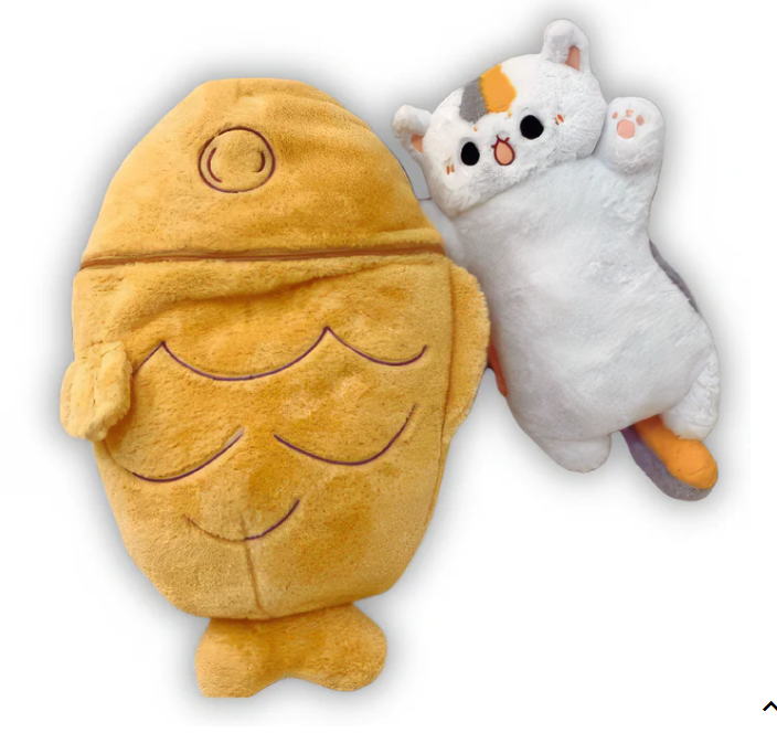 MeowKid Peluche de gato escondido dentro de un pez